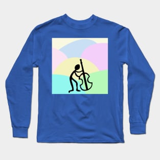 Guitar Figure Silhouette Colorful Pastel Long Sleeve T-Shirt